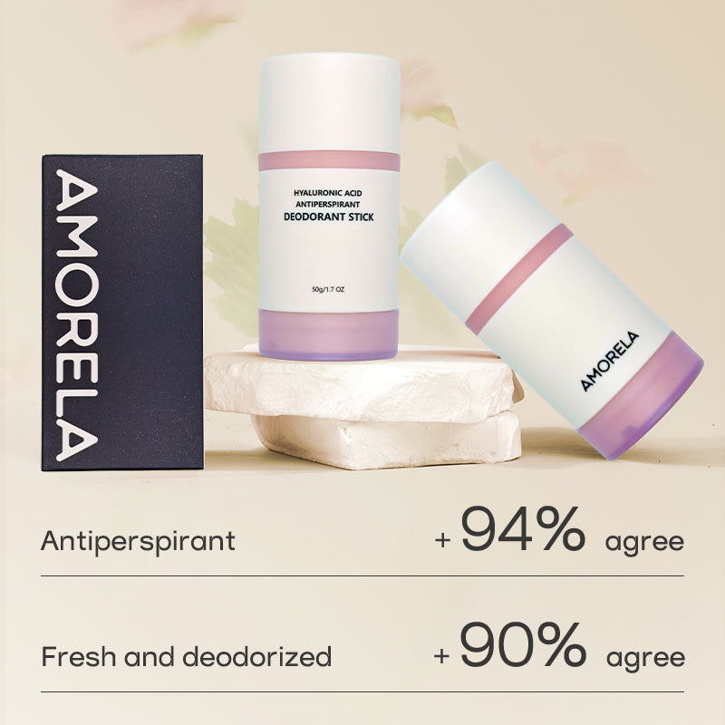 AMORELA Unisex Deodorant Stick (Gulong)| 48H Sweat & Odor Defense Hyaluronic Acid Repairs Skin Barrier