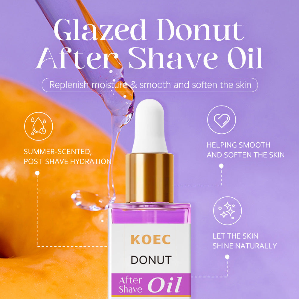 Hydrating After Shave Oil for Men | Sweet Donut & Fresh Strawberry Scented | Ultra-Lightweight Post-Shave Recovery with Soothing Vitamin E | Smooth Skin, Reduce Razor Burn (Sensitive Skin Friendly)