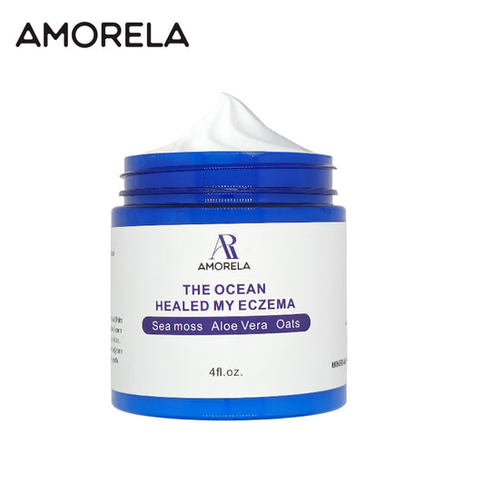 AMORELA Natural Soothing Cream with Sea Moss & Oats - Eczema & Psoriasis Relief - Ocean Minerals - for Sensitive Skin