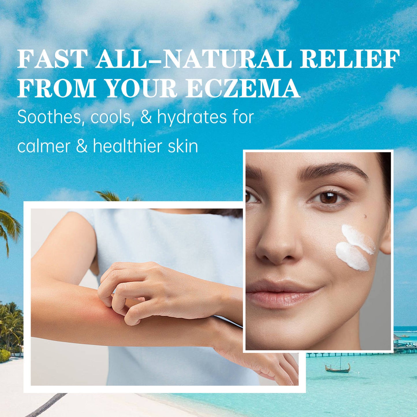AMORELA Natural Soothing Cream with Sea Moss & Oats - Eczema & Psoriasis Relief - Ocean Minerals - for Sensitive Skin