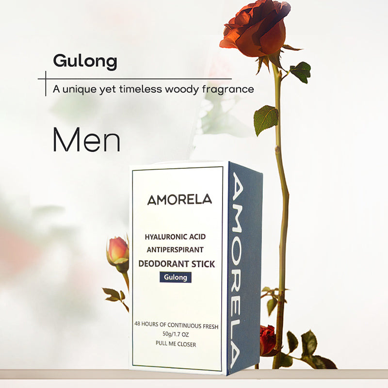 AMORELA Unisex Deodorant Stick (Gulong)| 48H Sweat & Odor Defense Hyaluronic Acid Repairs Skin Barrier