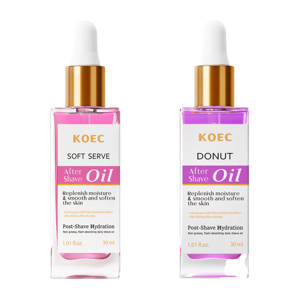 Hydrating After Shave Oil for Men | Sweet Donut & Fresh Strawberry Scented | Ultra-Lightweight Post-Shave Recovery with Soothing Vitamin E | Smooth Skin, Reduce Razor Burn (Sensitive Skin Friendly)